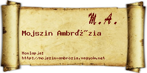 Mojszin Ambrózia névjegykártya